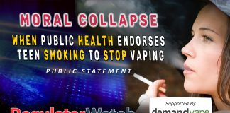 Moral Collapse | When Public Health Endorses Teen Smoking to Stop Vaping (Public Statement)